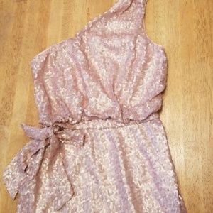 Aidan Blush Sequin One Strap Mini Club Dress